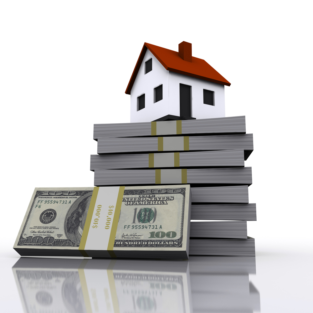home on a stack of cash